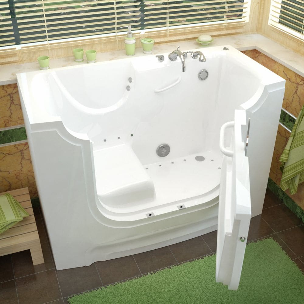 5 Ft. Wheelchair Accessible Right Drain Walk-In Air Bathtub in White