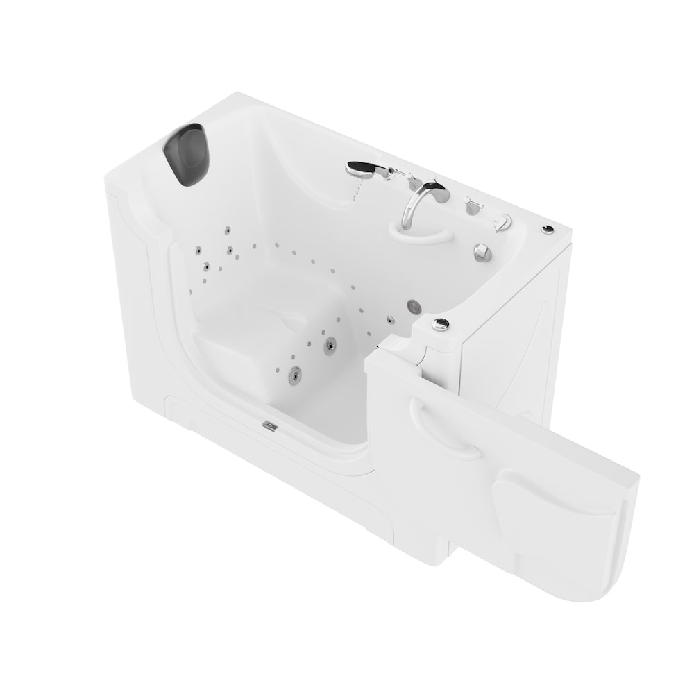 5 ft. Right Drain Wheel Chair Accessible Whirlpool and Air Bath Tub in White