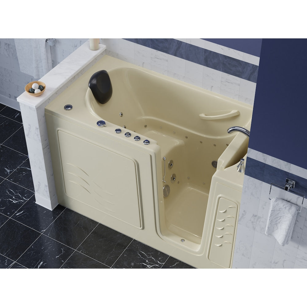 Baignoire à remous et à air de plain-pied de 5 pieds avec drain à droite en biscuit