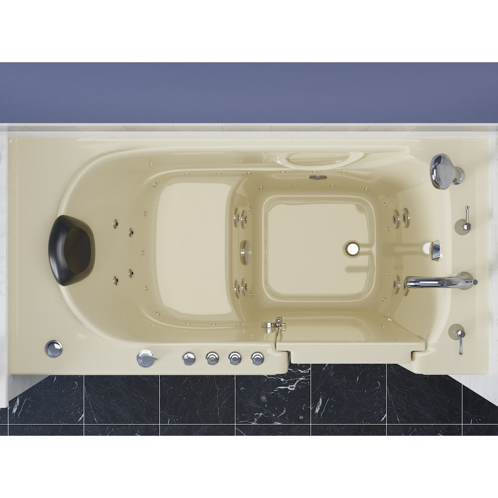 Baignoire à remous et à air de plain-pied de 5 pieds avec drain à droite en biscuit