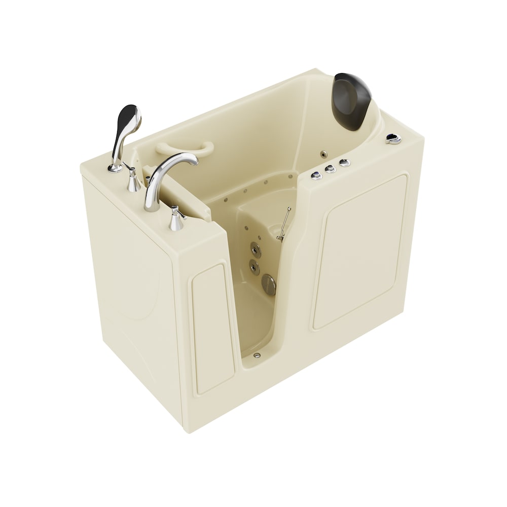 3 ft. 9-inch Left Drain Walk-In Whirlpool and Air Bathtub in Biscuit