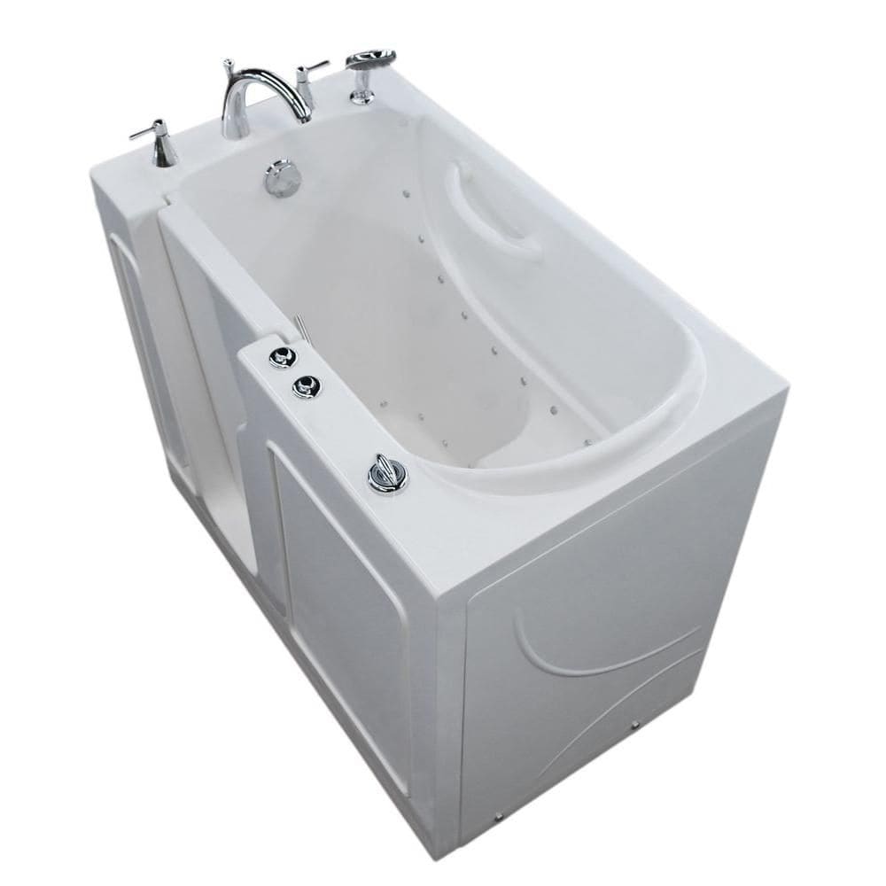 3 ft. 9-inch Left Drain Walk-In Air Bathtub in White 46 inch L x 26 inch W x 38 inch H