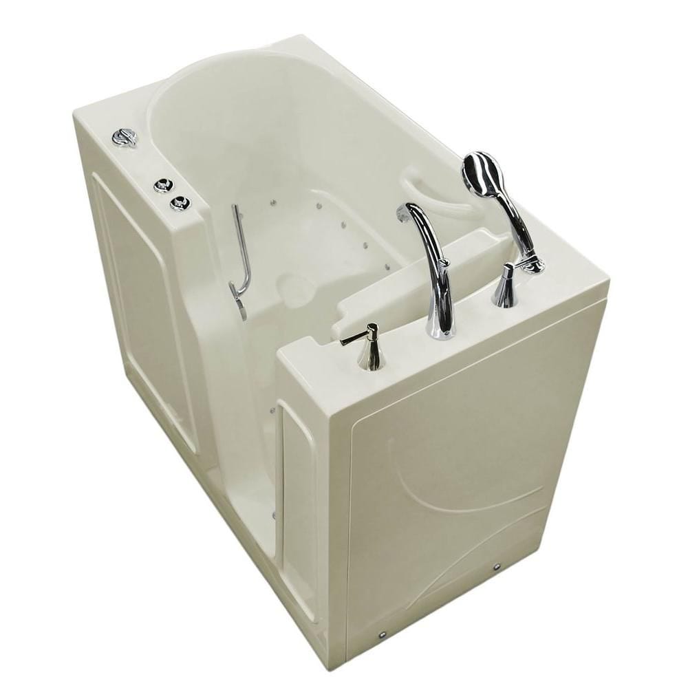 3 ft. 9-inch Right Drain Walk-In Air Bathtub in Biscuit