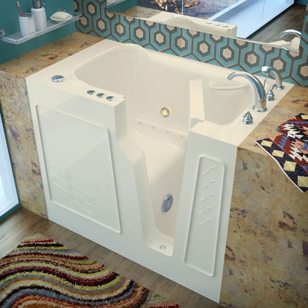 3 ft. 9-inch Right Drain Walk-In Air Bathtub in Biscuit