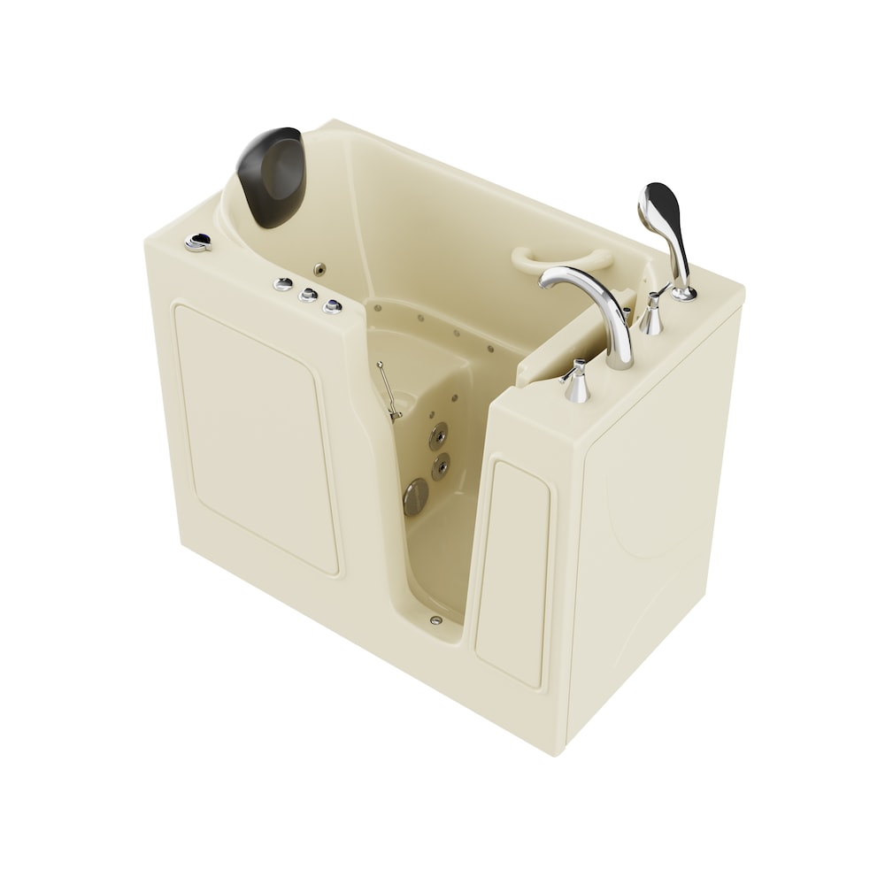 3 ft. 9-inch Right Drain Walk-In Whirlpool and Air Bathtub in Biscuit