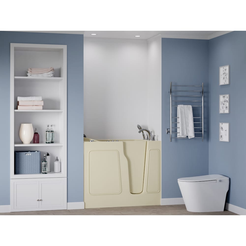 3 ft. 9-inch Right Drain Walk-In Whirlpool and Air Bathtub in Biscuit