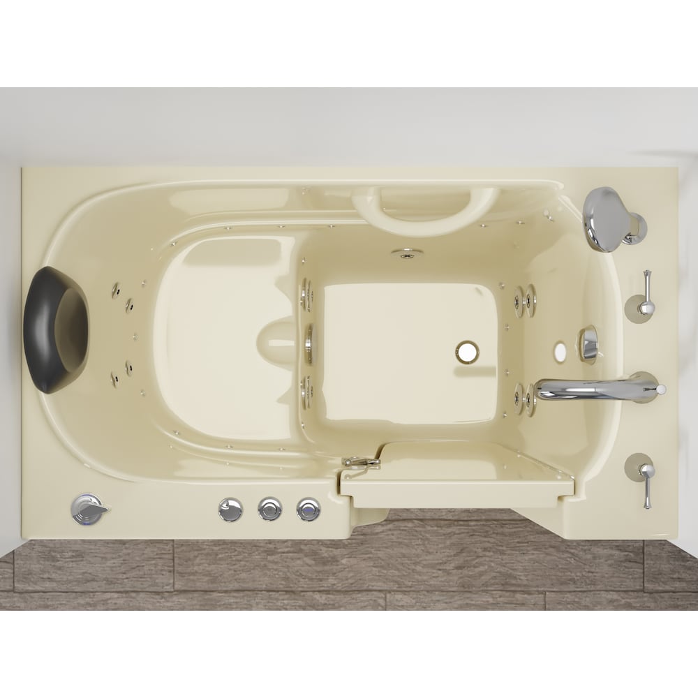3 ft. 9-inch Right Drain Walk-In Whirlpool and Air Bathtub in Biscuit