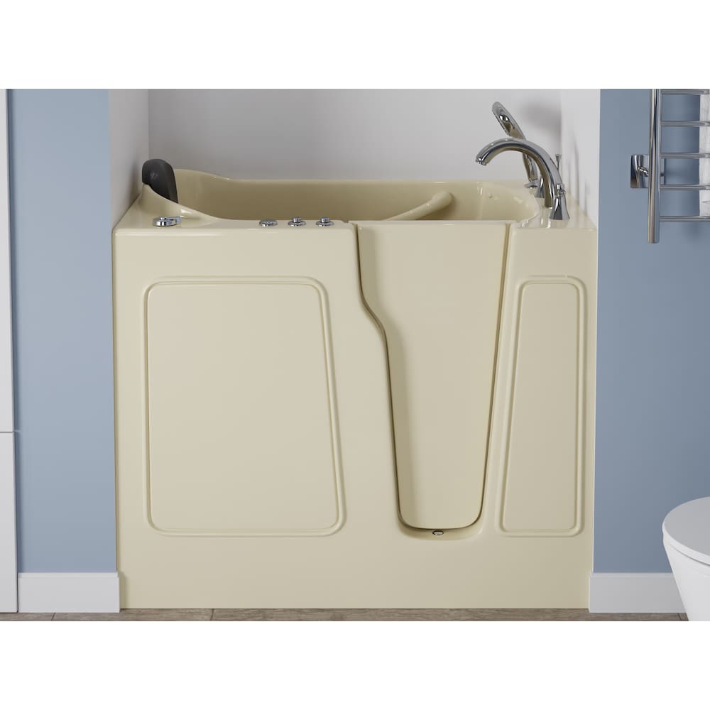 3 ft. 9-inch Right Drain Walk-In Whirlpool and Air Bathtub in Biscuit