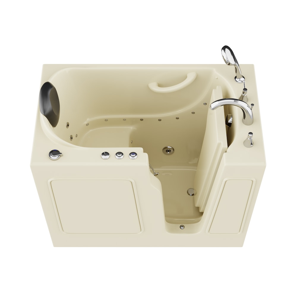 3 ft. 9-inch Right Drain Walk-In Whirlpool and Air Bathtub in Biscuit