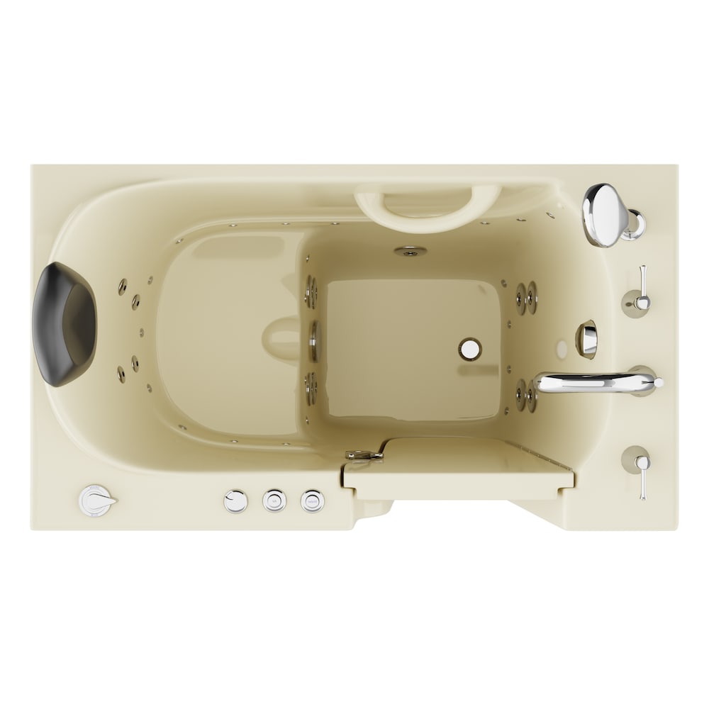 3 ft. 9-inch Right Drain Walk-In Whirlpool and Air Bathtub in Biscuit