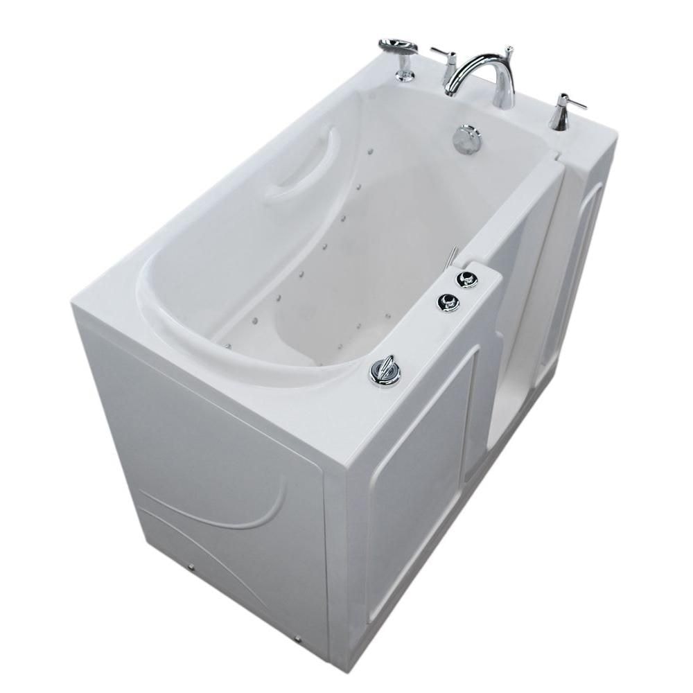 3 ft. 9-inch Right Drain Walk-In Air Bathtub in White