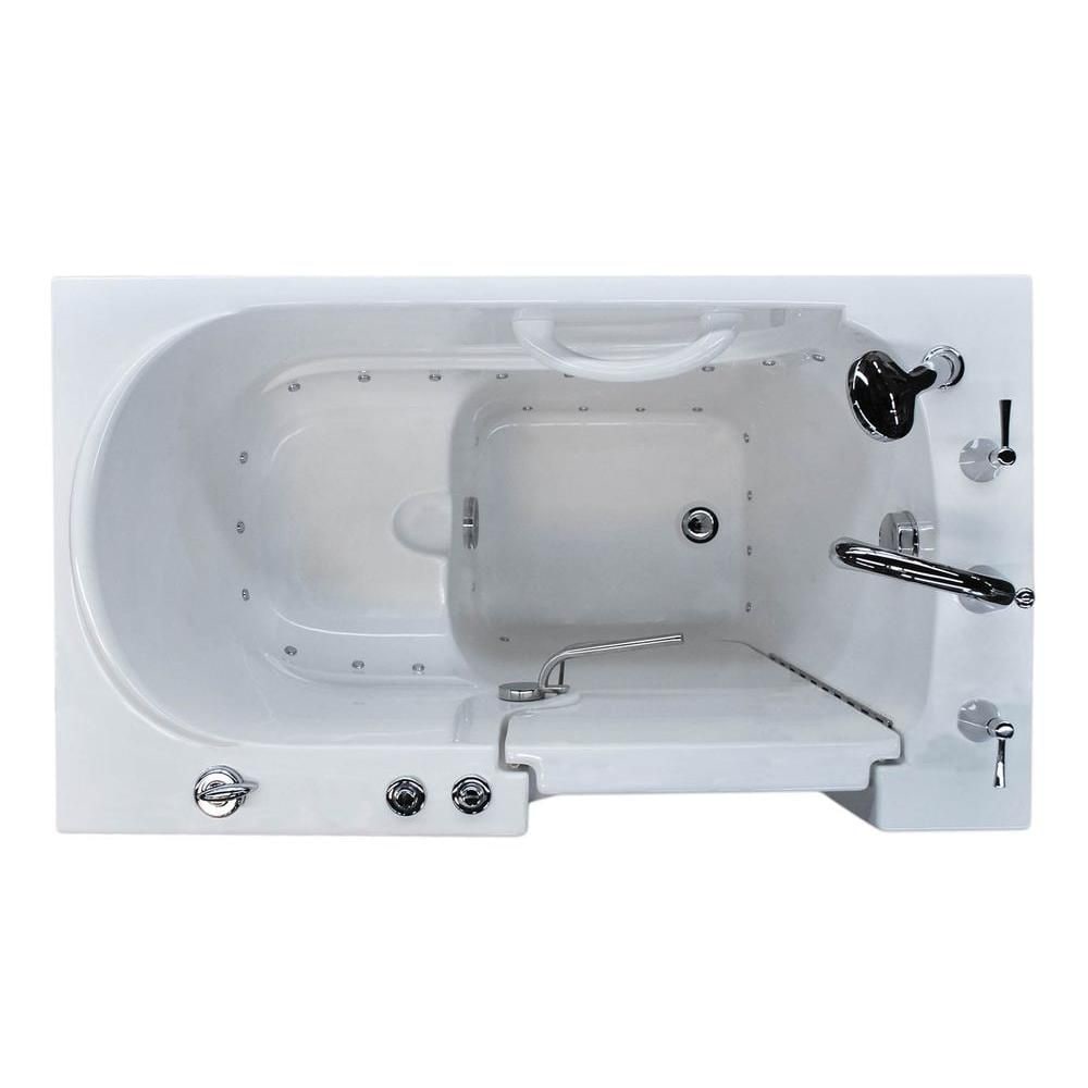 3 ft. 9-inch Right Drain Walk-In Air Bathtub in White