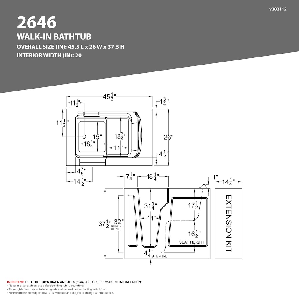 3 ft. 9-inch Right Drain Walk-In Whirlpool and Air Bathtub in Biscuit