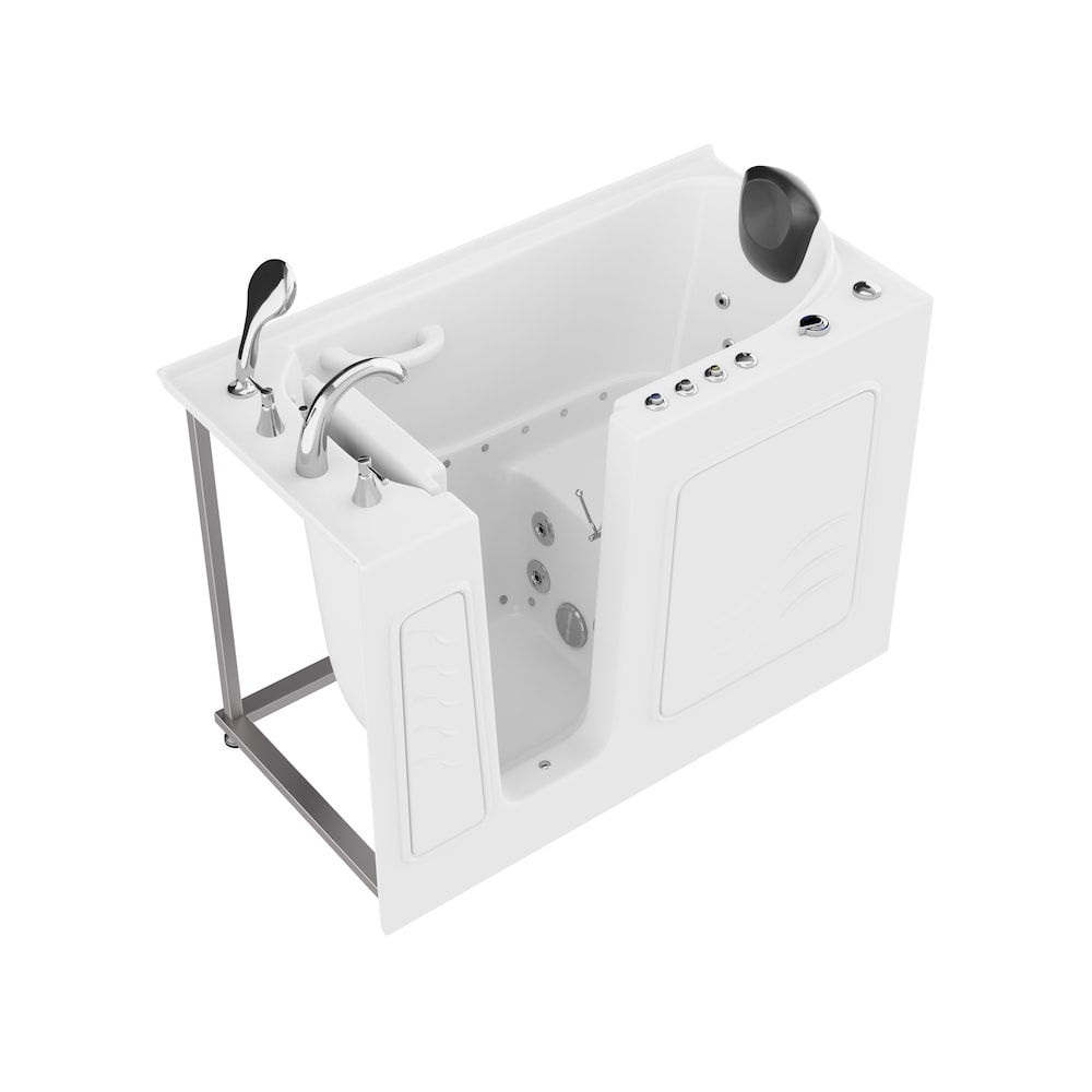 4 ft. 5-inch Left Drain Walk-In Whirlpool and Air Bathtub in White