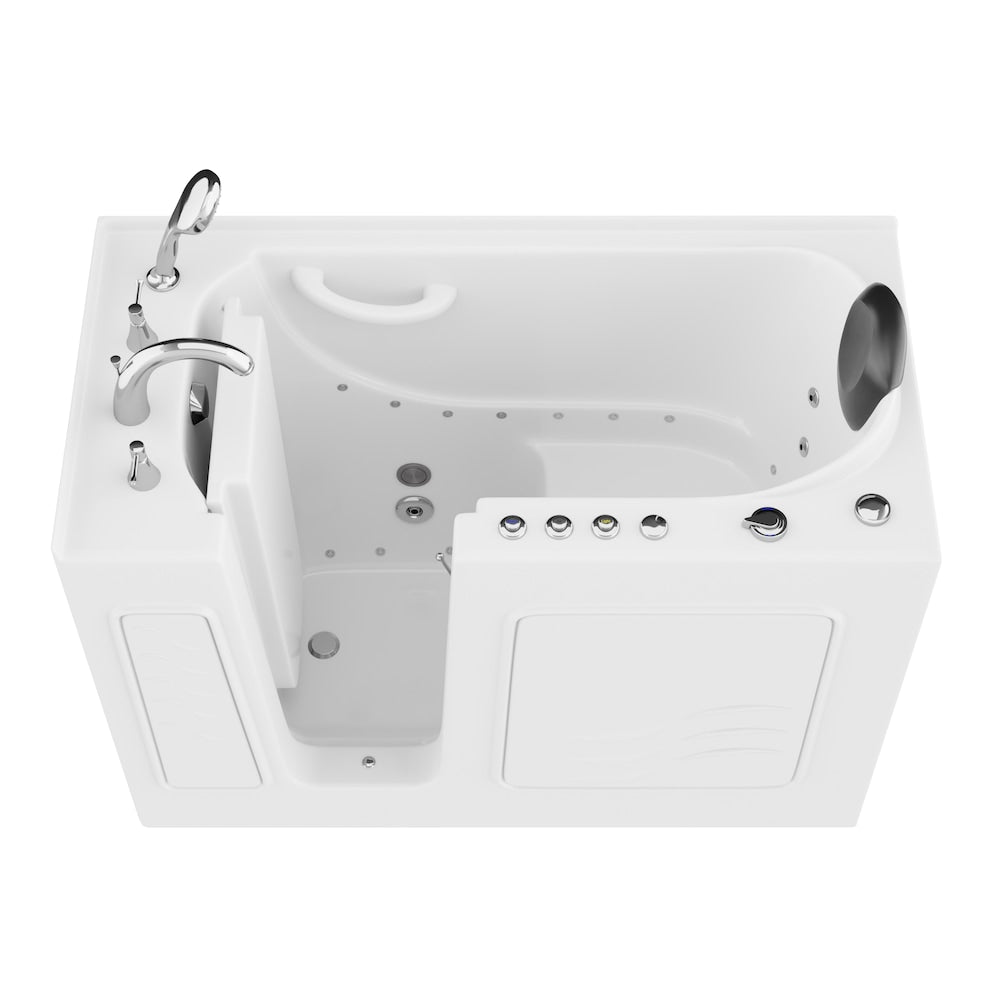 4 ft. 5-inch Left Drain Walk-In Whirlpool and Air Bathtub in White
