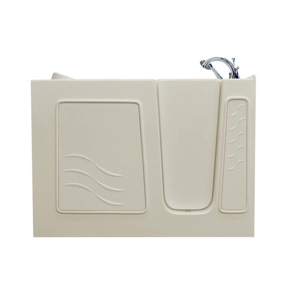 4 ft. 5-inch Right Drain Walk-In Bathtub in Biscuit