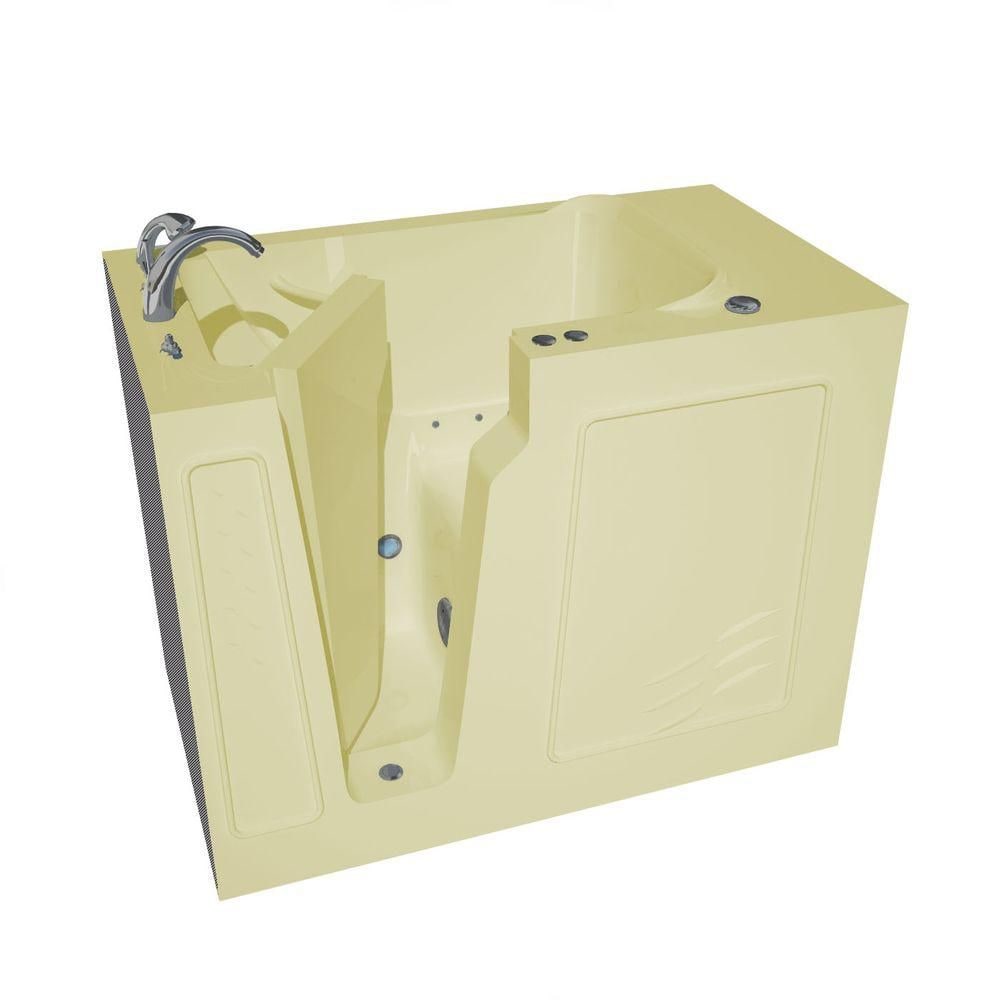 4 ft. 4-inch Left Drain Walk-In Air Bathtub in Biscuit