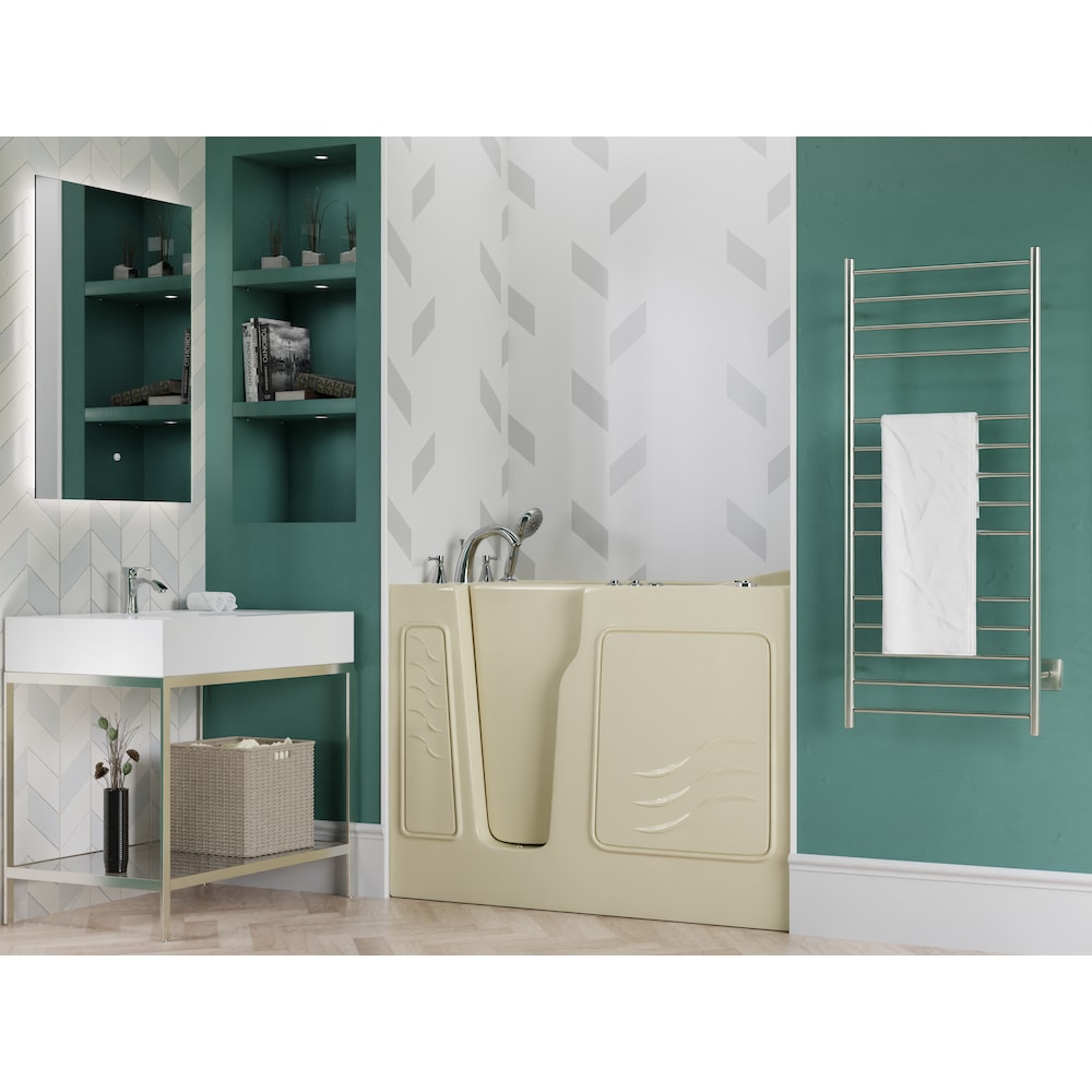 4 ft. 4-inch Left Drain Walk-In Whirlpool Bathtub in Biscuit