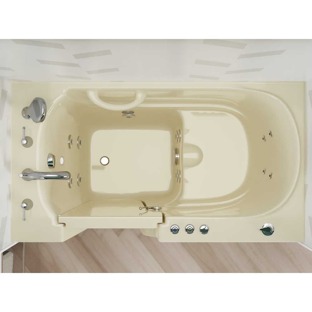 4 ft. 4-inch Left Drain Walk-In Whirlpool Bathtub in Biscuit