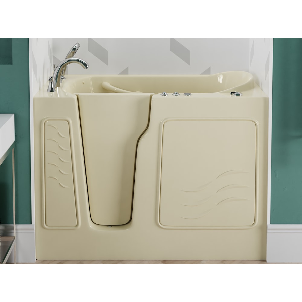 4 ft. 4-inch Left Drain Walk-In Whirlpool Bathtub in Biscuit