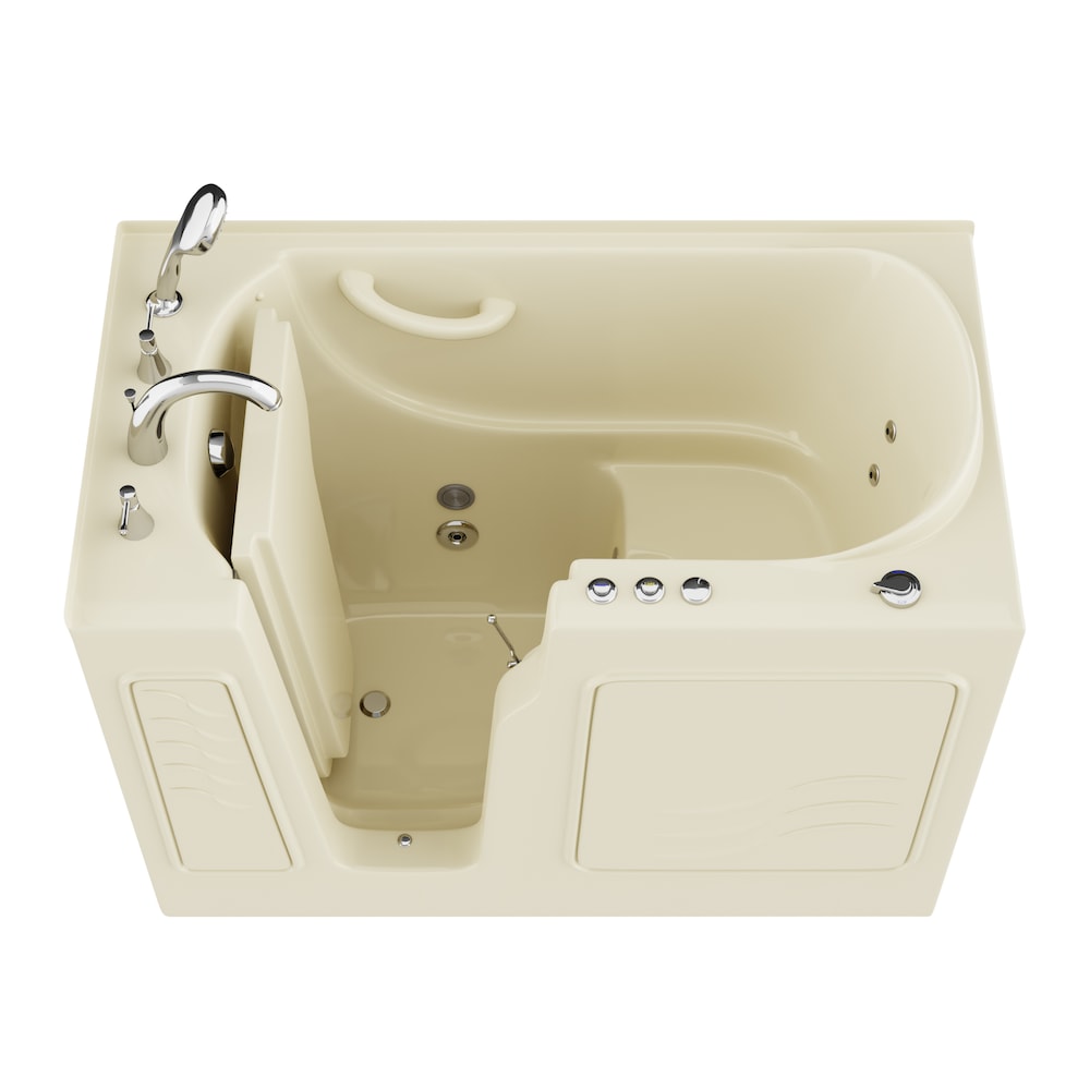 4 ft. 4-inch Left Drain Walk-In Whirlpool Bathtub in Biscuit