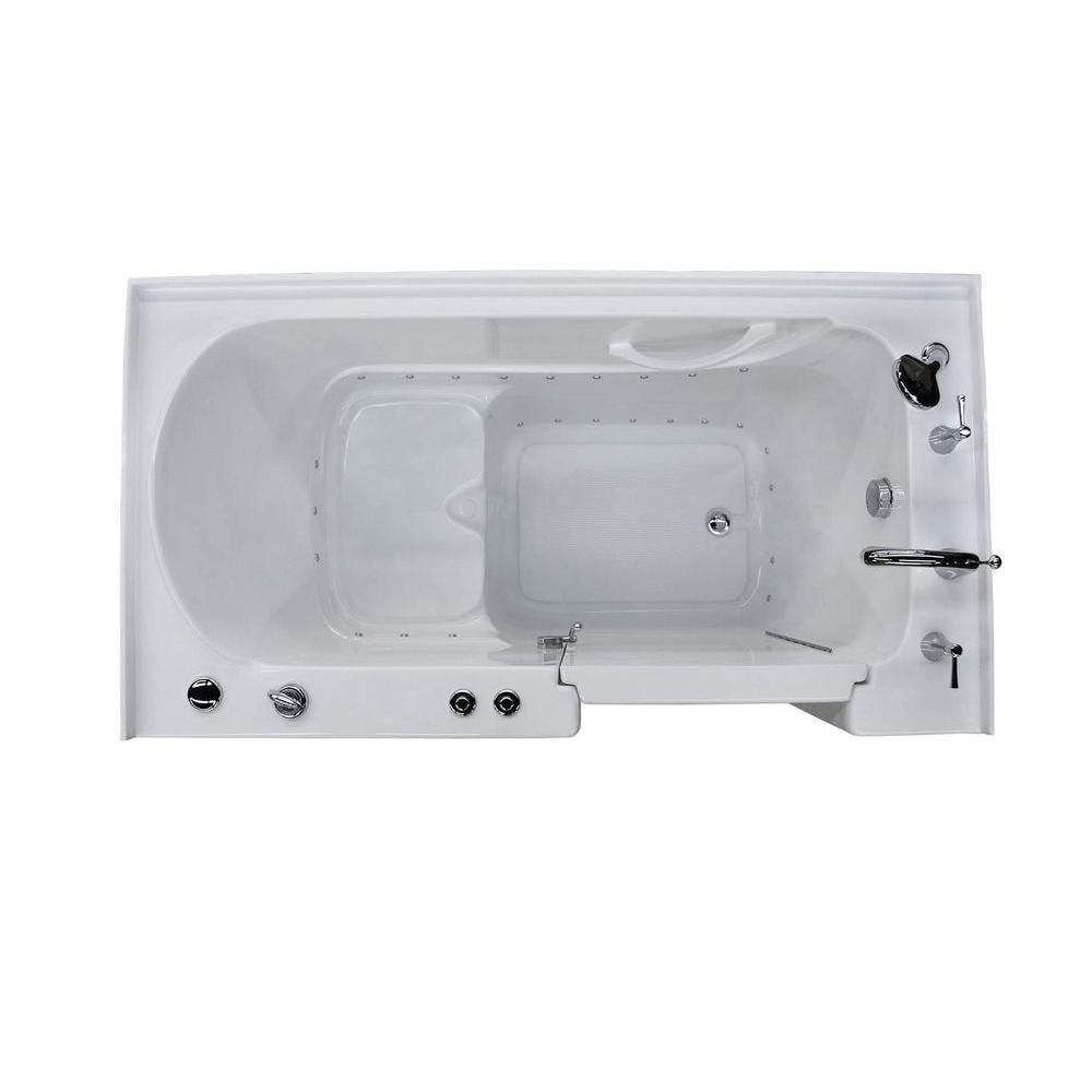 5 ft. Right Drain Walk-In Air Bathtub in White