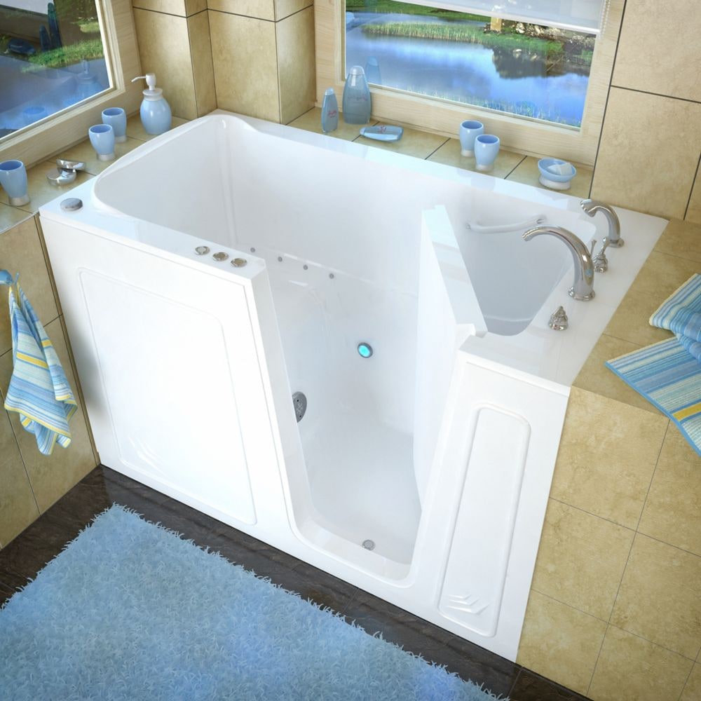 5 ft. Right Drain Walk-In Air Bathtub in White