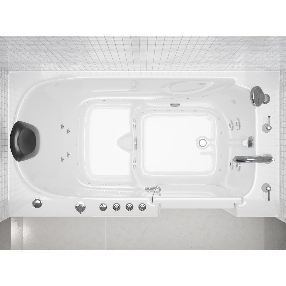 5 ft. Right Drain Walk-In Whirlpool and Whirlpool Air Bath Tub in White