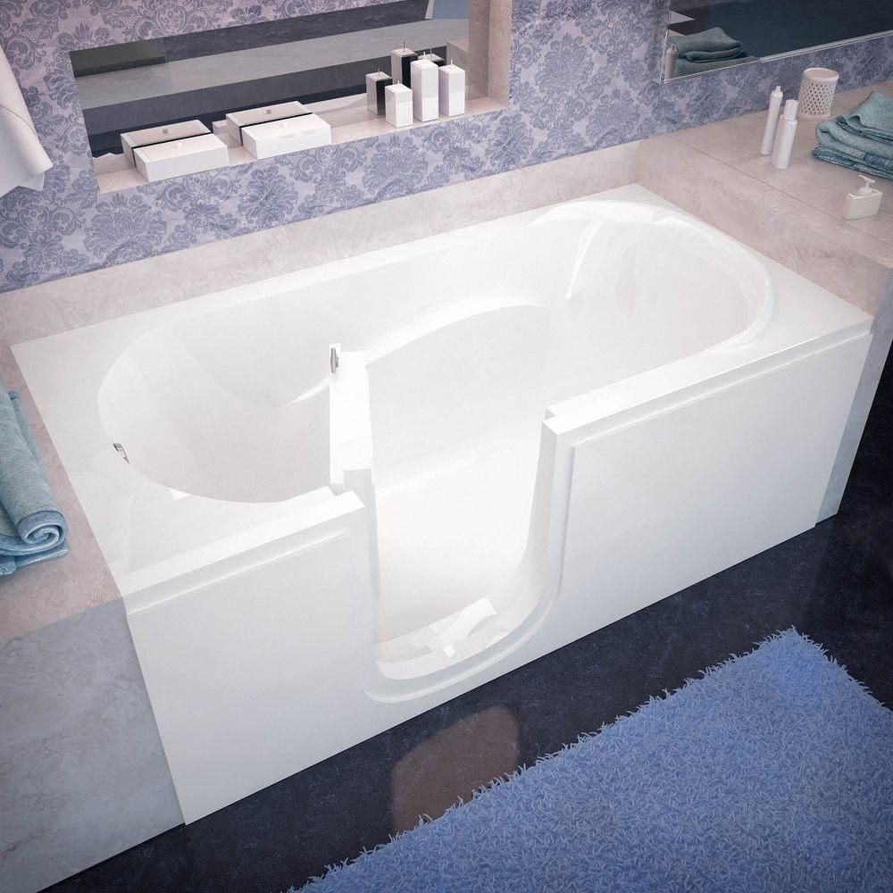 5 ft. Left Drain Walk-In Bathtub in White