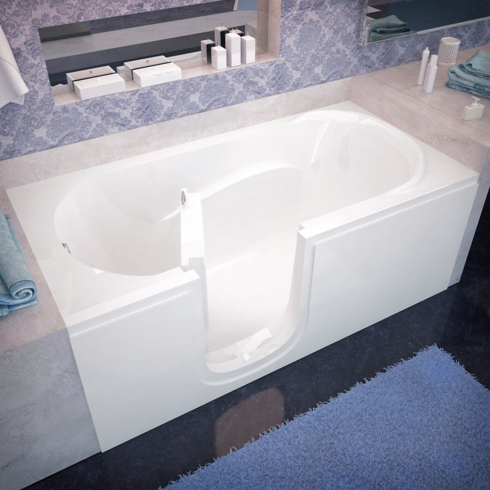 5 ft. Left Drain Walk-In Bathtub in White