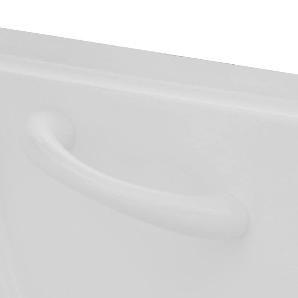 Baignoire de plain-pied de 4,5 pi avec drain à gauche en blanc