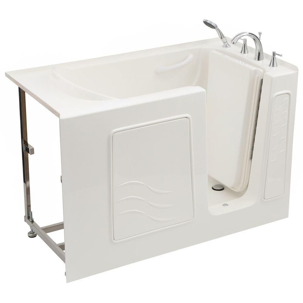 4.5 ft. Right Drain Soaking Walk-In Bathtub in White