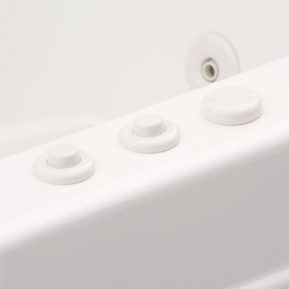 Baignoire balnéo et bain à remous à accès facile de la série Contractor de 4,5 pi avec drain à gauche, en blanc