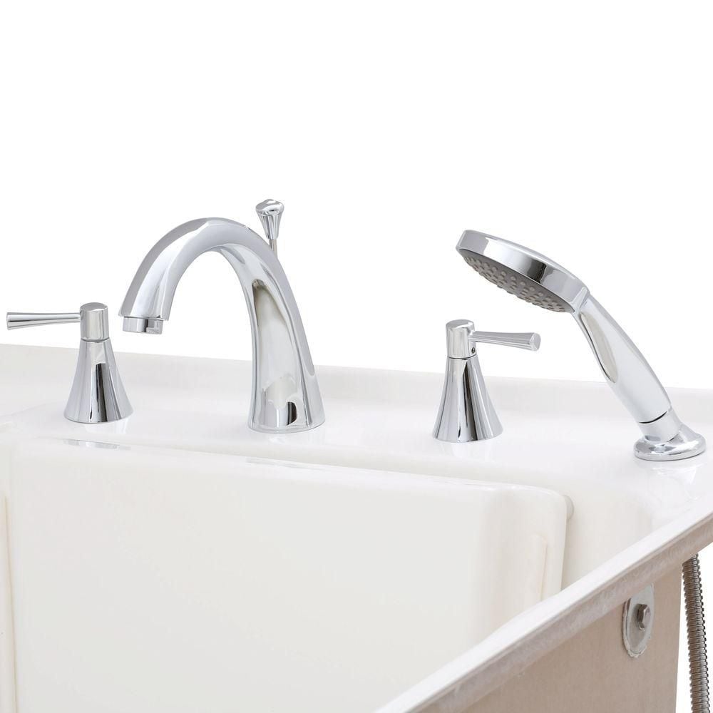 Baignoire balnéo et bain à remous à accès facile de la série Contractor de 4,5 pi avec drain à gauche, en blanc