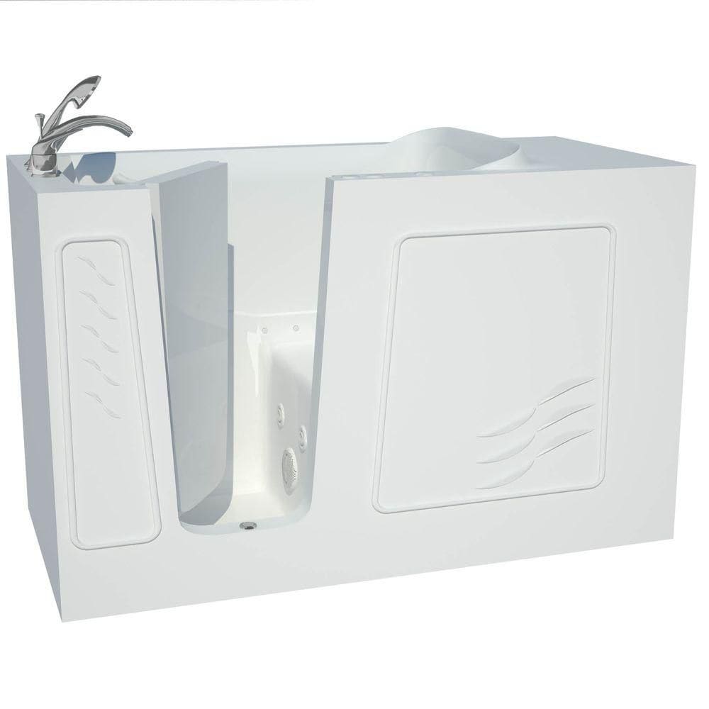 Contractor Series 5 ft. Left Drain Walk-In Whirlpool and Whirlpool Air Bath Tub in White