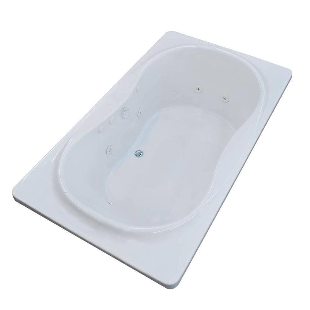 Abaco 6 Feet Rectangular Whirlpool Jetted Bathtub