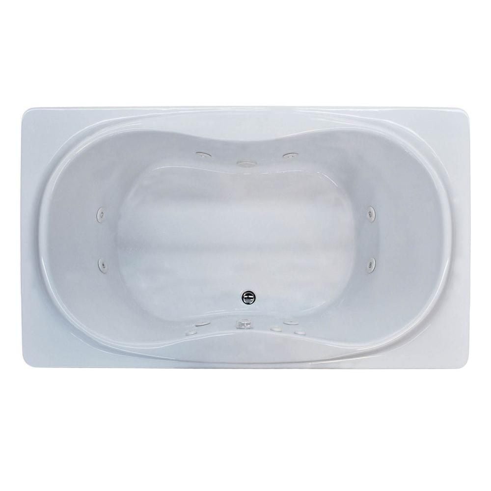 Abaco 6 Feet Rectangular Whirlpool Jetted Bathtub