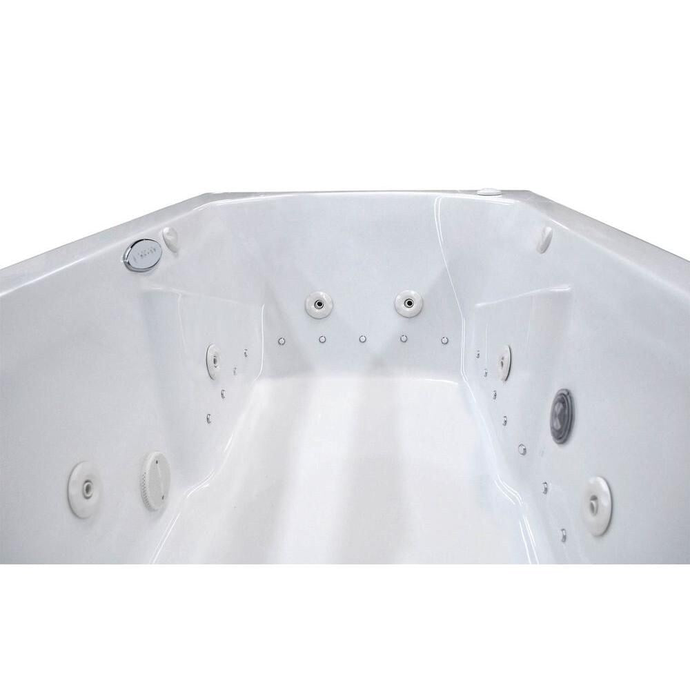 Baignoire à remous et à air rectangulaire en acrylique Onyx Diamond de 5 pi, à encastrer et à drain à droite, en blanc