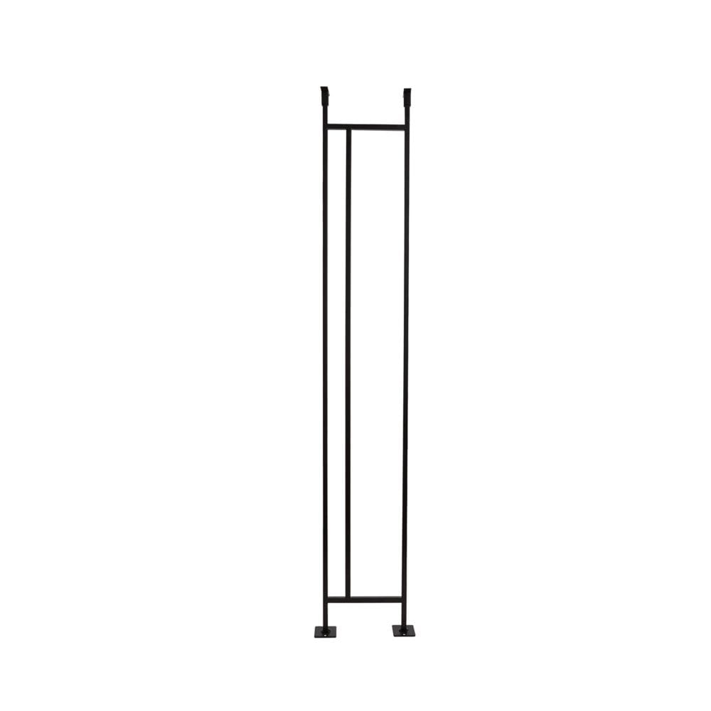 Balustre de panneau de couloir en fer forgé noir satiné de 3/8 po x 6 po x 38 po