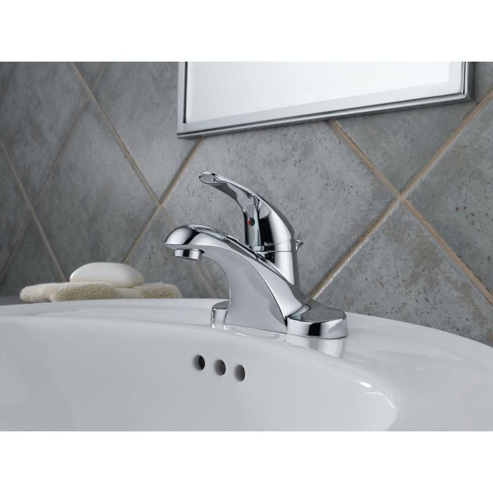 Foundations 4 in. Centerset Single Handle Lever Bathroom Sink Faucet Standard Flow in Chrome
