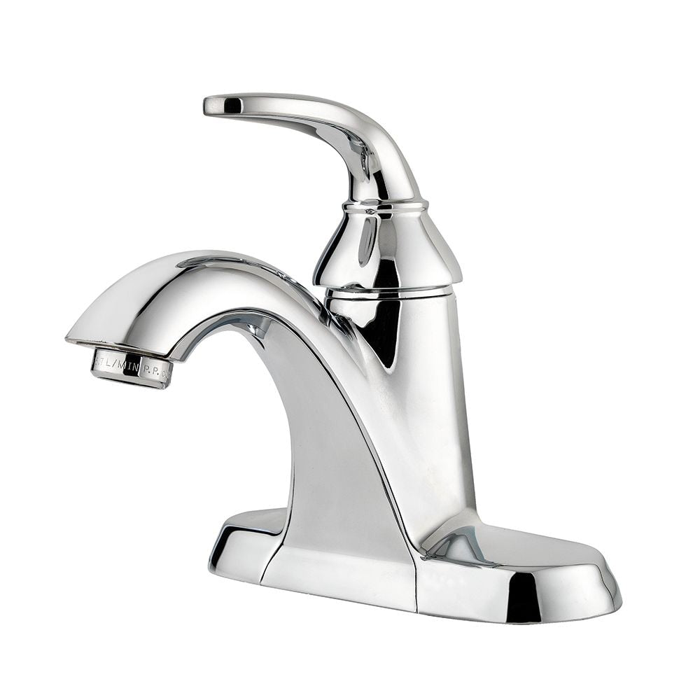 Robinet de lavabo de salle de bain à poignée unique Pasadena à 1 ou 3 trous en chrome poli