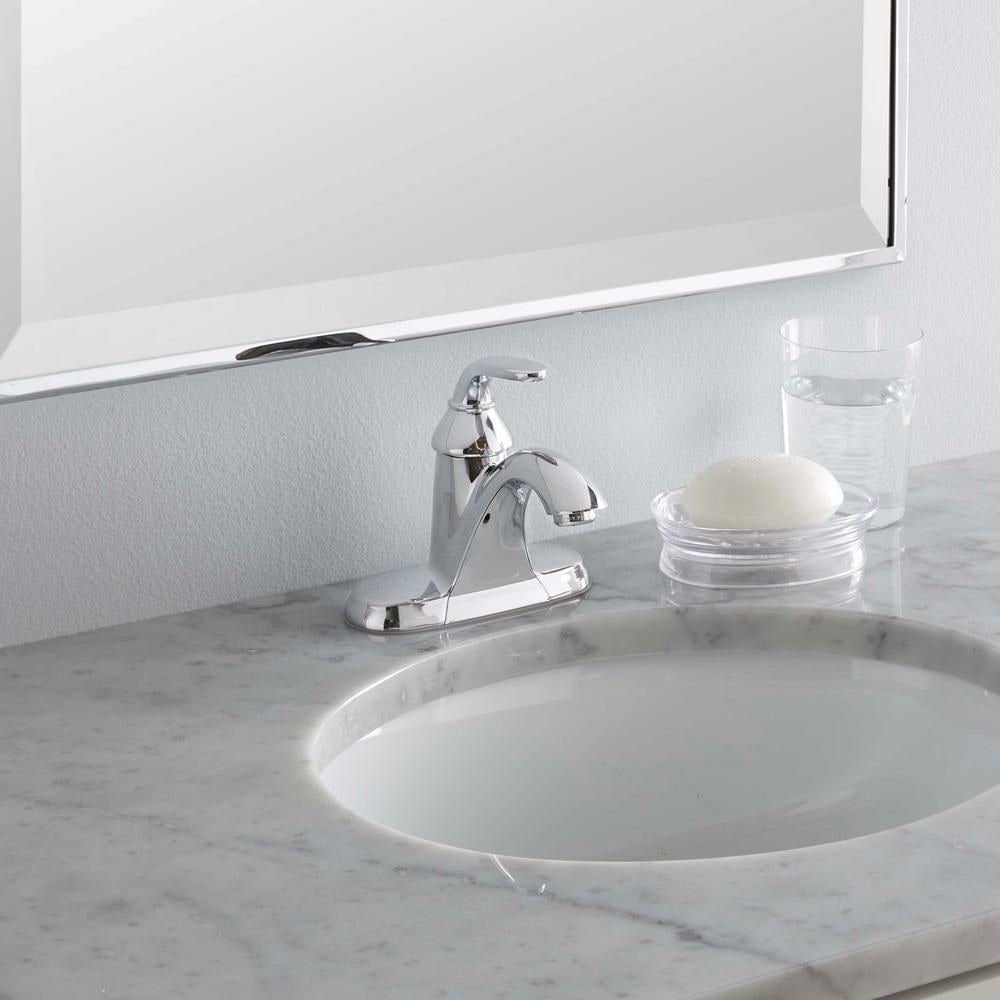Robinet de lavabo de salle de bain à poignée unique Pasadena à 1 ou 3 trous en chrome poli