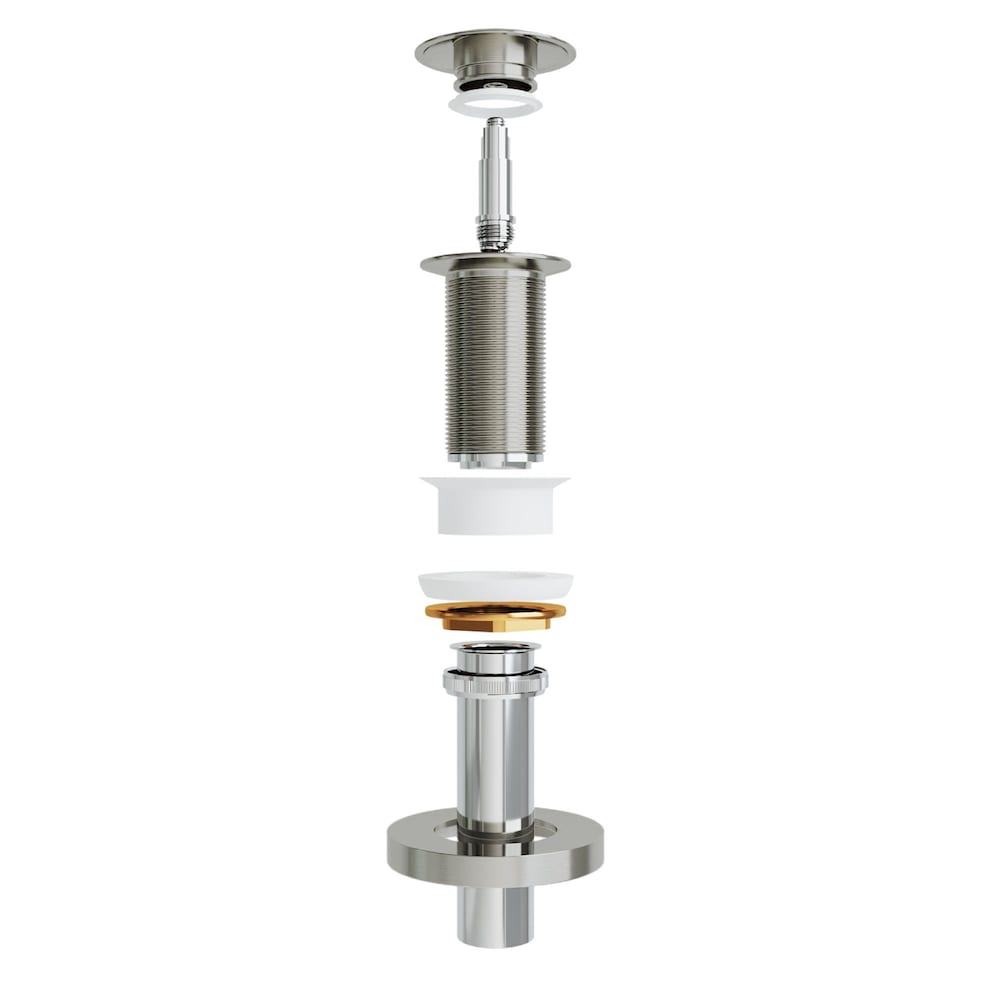 Vessel Bathroom Sink Pop-Up Drain and Mounting Ring in Brushed Nickel