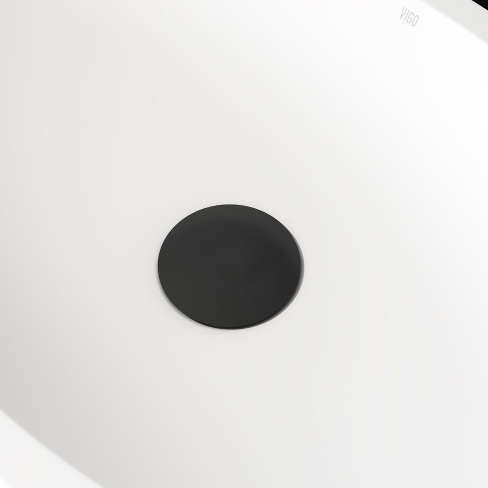 Vessel Bathroom Sink Pop-Up Drain and Mounting Ring in Matte Black