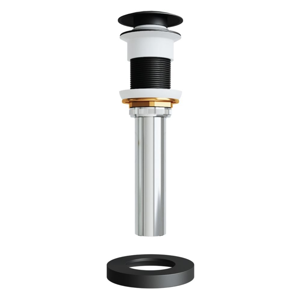 Vessel Bathroom Sink Pop-Up Drain and Mounting Ring in Matte Black