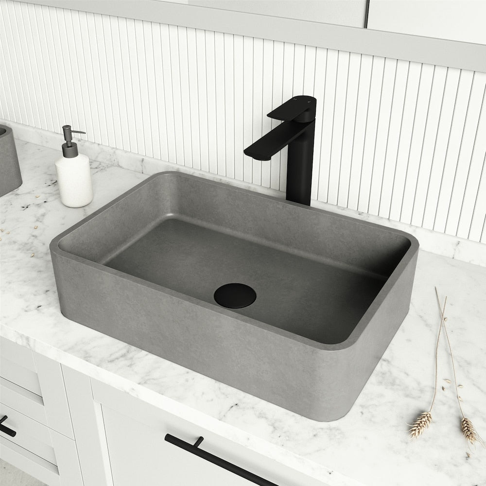 Vessel Bathroom Sink Pop-Up Drain and Mounting Ring in Matte Black