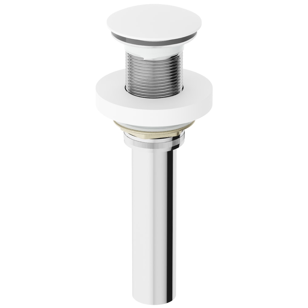 Bonde escamotable pour lavabo de salle de bain et anneau de montage en blanc mat