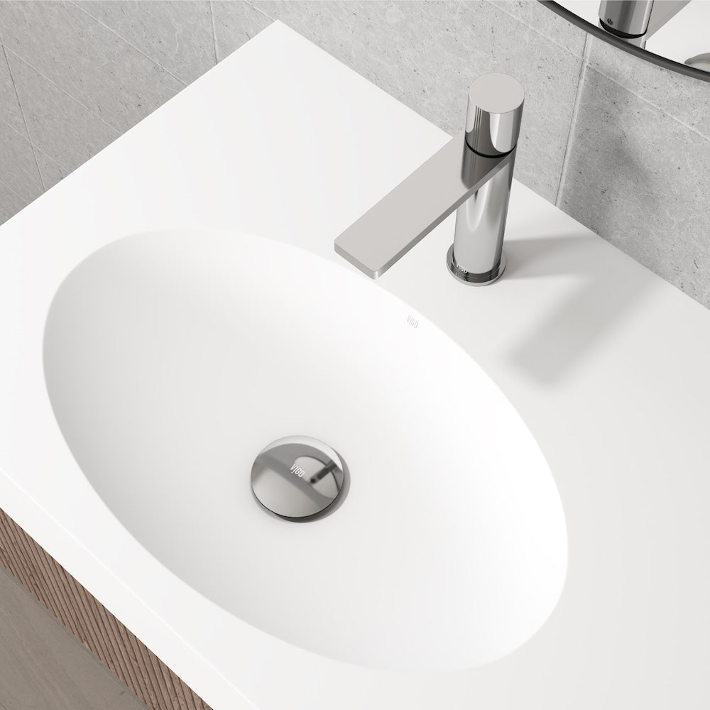 Bonde escamotable pour lavabo de salle de bain avec trop-plein en chrome