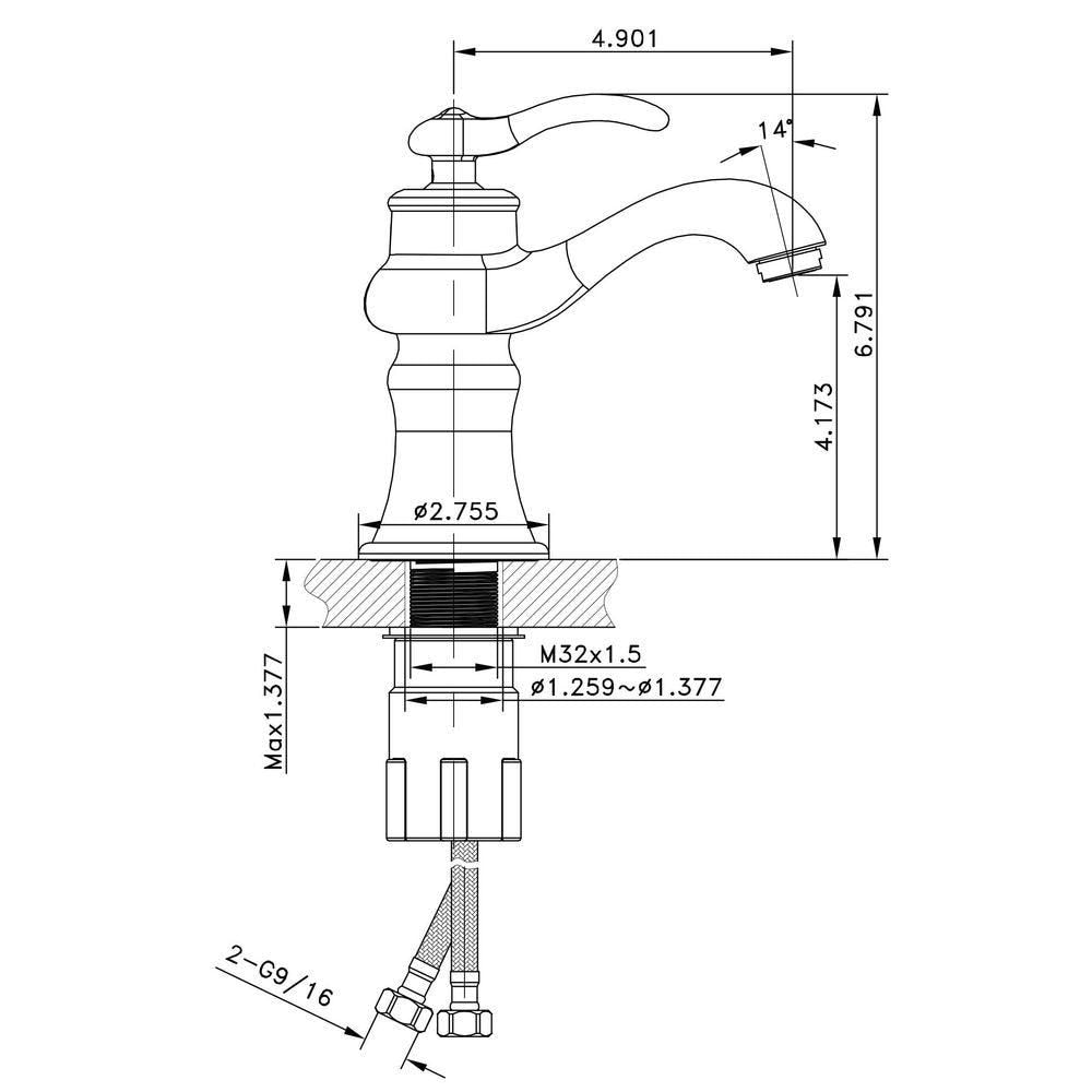 1 Hole CUPC Approved Lead Free Brass Faucet In Chrome Color AI-1779