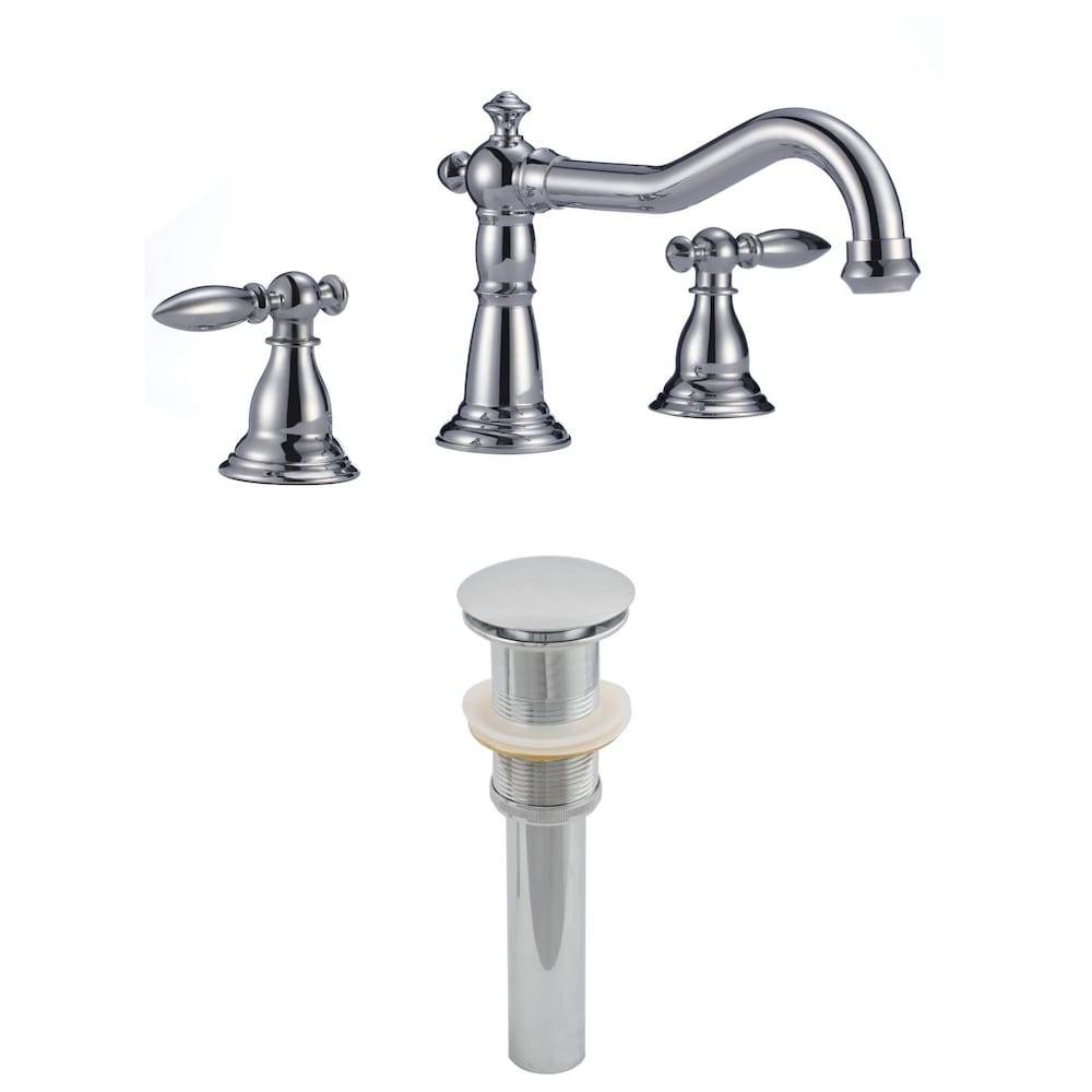 Ensemble de robinetterie en acier inoxydable de 3 po et 8 po, homologué CUPC, couleur chrome - Drain inclus AI-2050